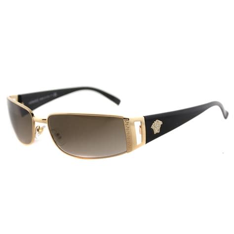 versace 2021 women's rectangular metal sunglasses|Versace sunglasses with rhinestones.